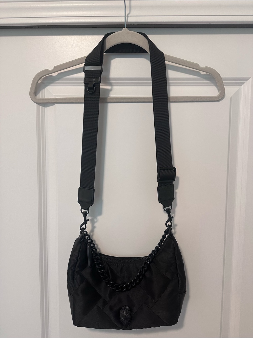 Kurt Geiger Black Quilted Shoulder Bag with Chain and Crossbody Adjustable Strap - Picture 5 of 11